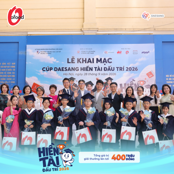 DAESANG ĐỒNG HÀNH CÙNG THẾ HỆ TRẺ QUA CÚP DAESANG - HIỀN TÀI ĐẤU TRÍ 2026