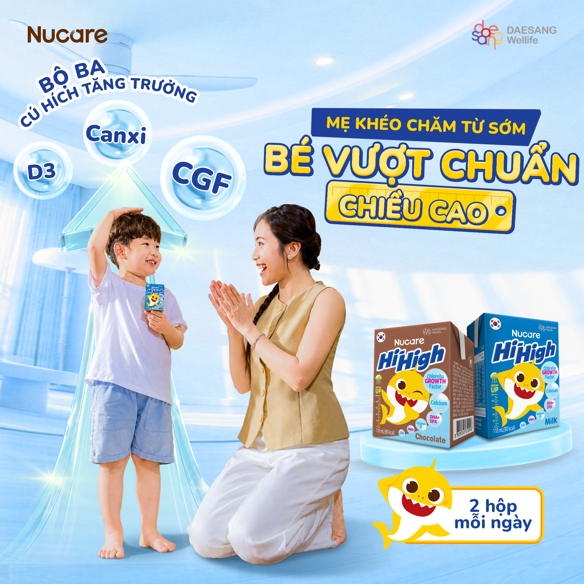 Bộ ba c&uacute; h&iacute;ch tăng trưởng Nucare Hi-High